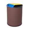 Leather Coated Recycling Bucket with Separators 3x4.5L